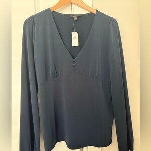 NWT!!  Banana Republic Navy Blue Blouse- medium